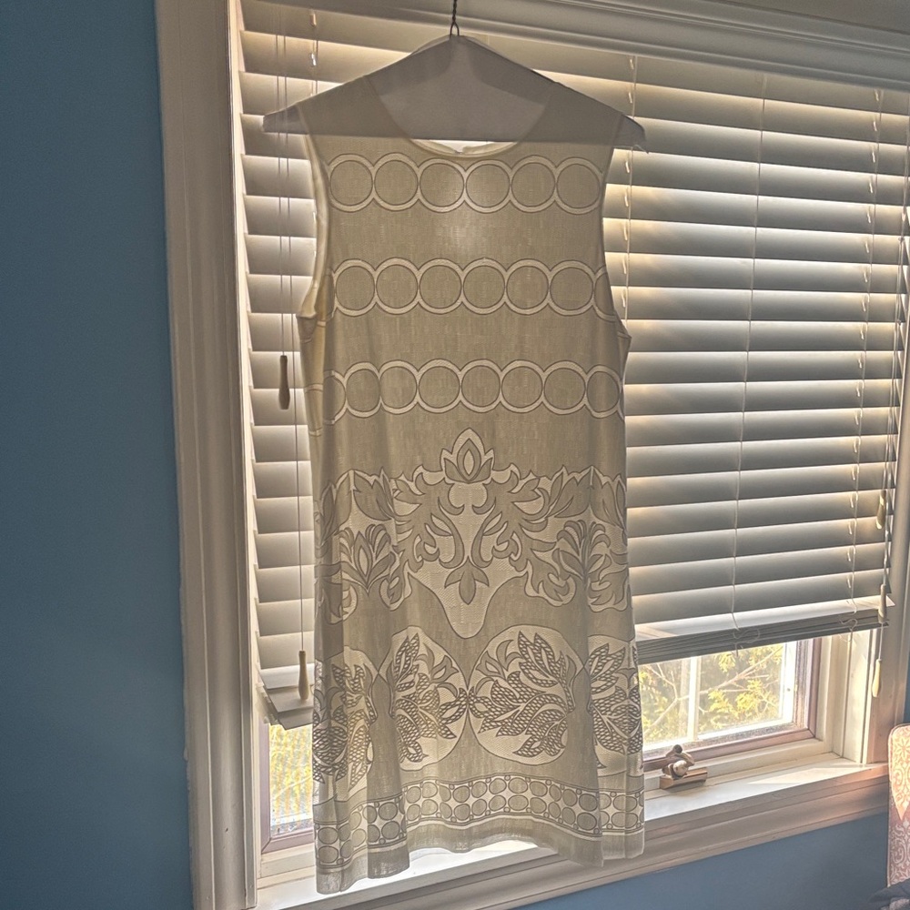 Max Studio Cream Lace Detail Dress Size L